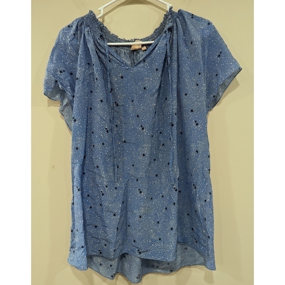 Rungolee Louise Silk Blouse in Powder Stardust Size L